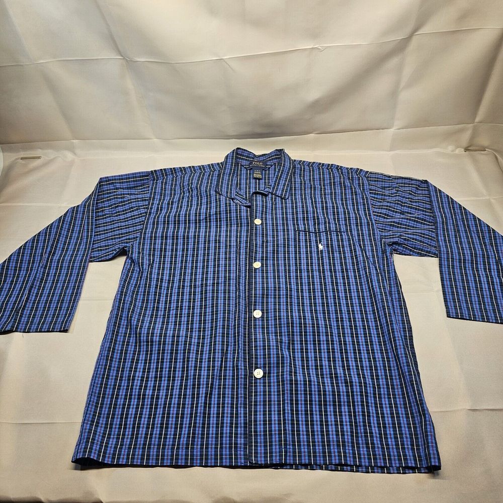 Polo by Ralph Lauren Blue and Black Striped Pajama Top